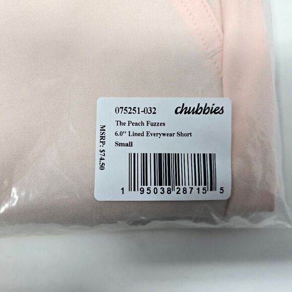 CHUBBIES EVERYWEAR LINED SHORTS MENS SMALL 6" INSEAM PEACH FUZZES NEW RARE COLOR - Picture 2 of 2